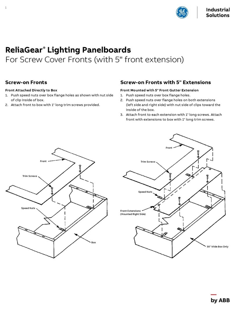 ABB GE ReliaGear Lighting Panelboard Instructions for mounting