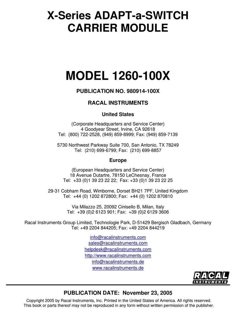 Racal Instruments X Series User manual