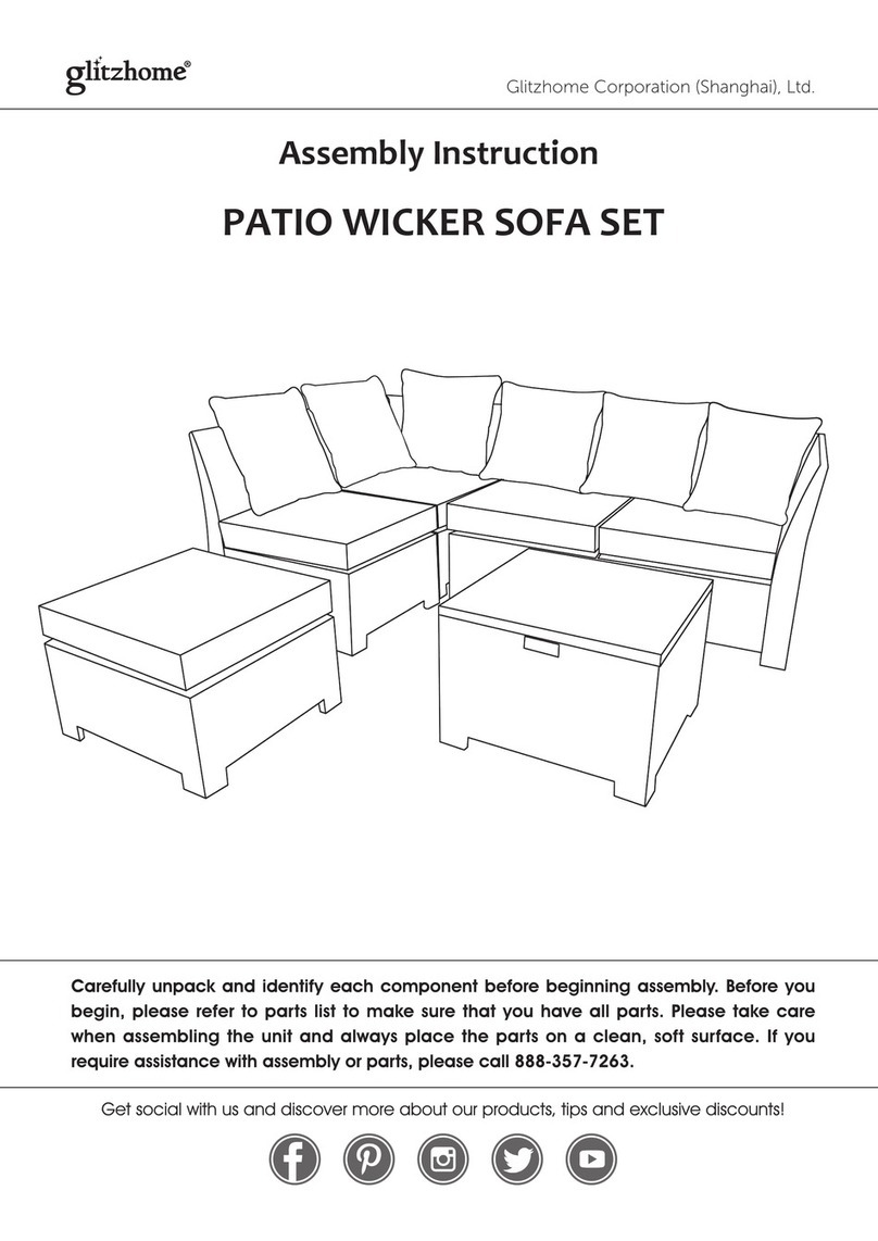 GLITZHOME PATIO WICKER SOFA SET Assembly instruction