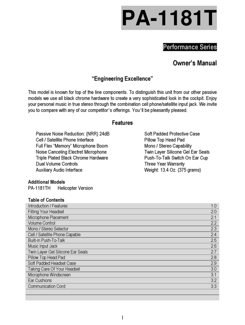 Pilot Communications USA Performance Series User manual