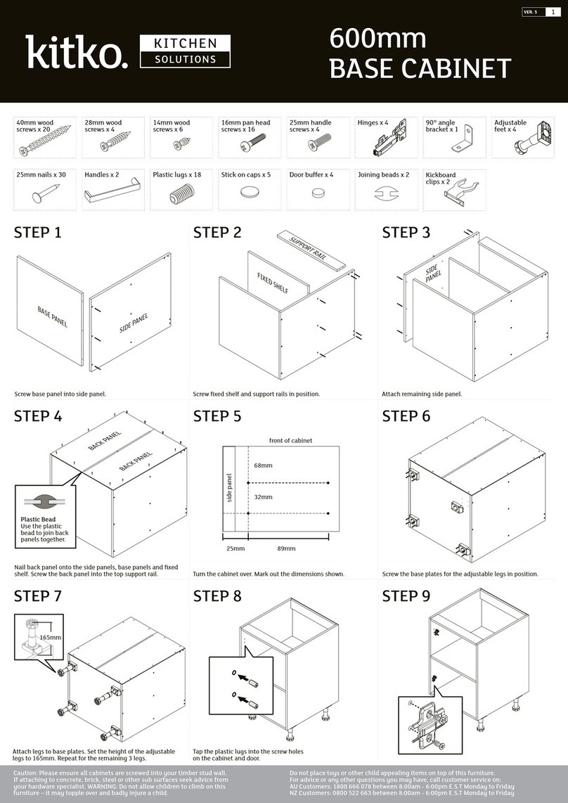 kitko 600mm BASE CABINET Assembly instructions