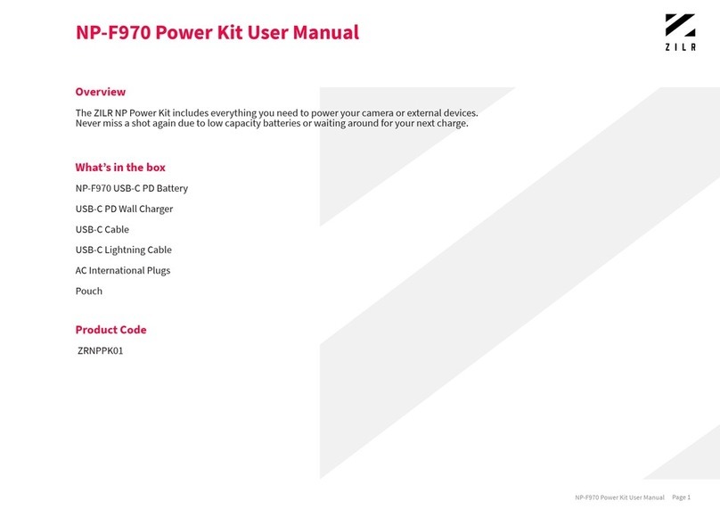 ZILR NP-F970 Power Kit user manual