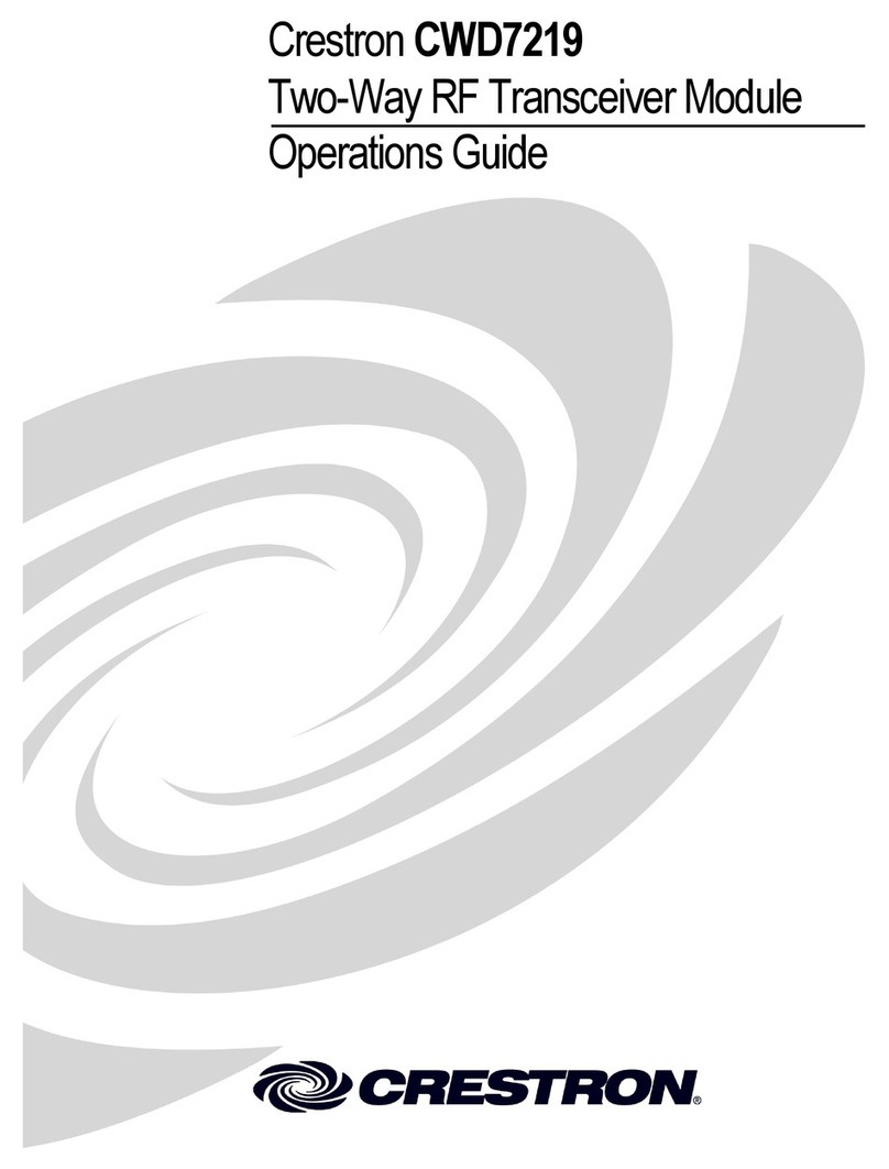 Crestron CWD7219 Operation guide
