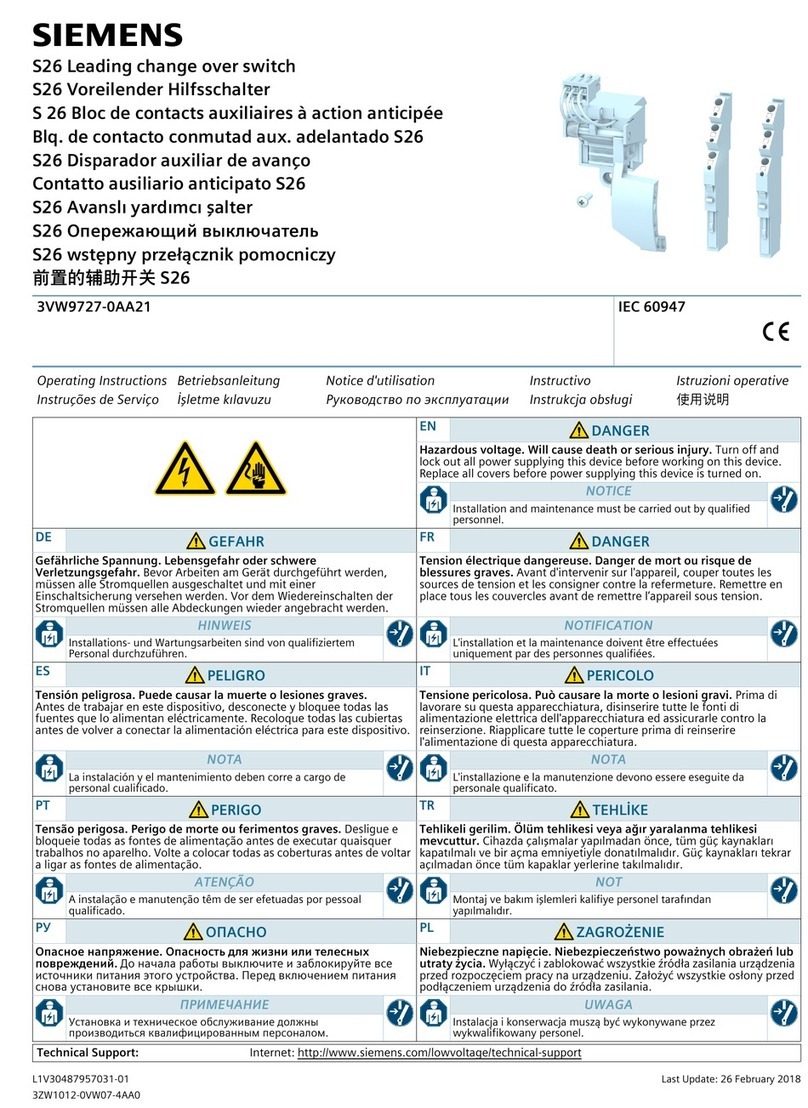 Siemens 3VW9727-0AA21 operating instructions