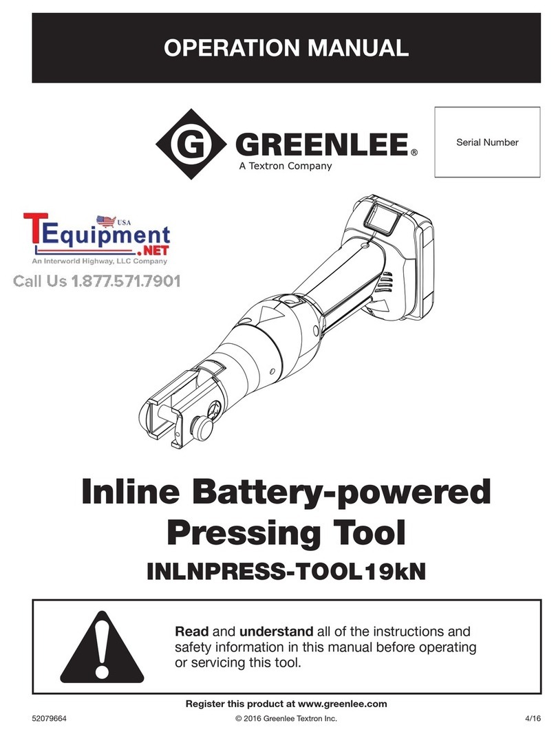 Textron Greenlee INLNPRESS-TOOL19kN User manual