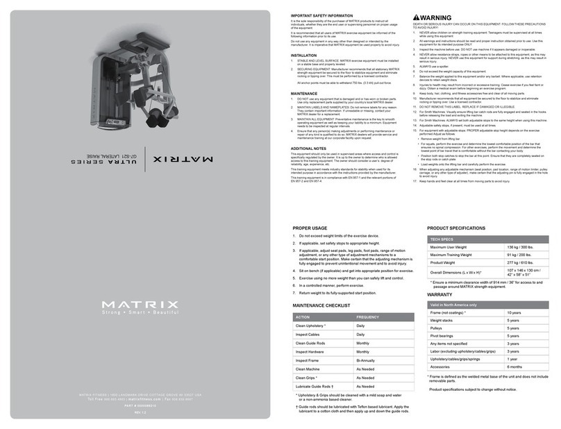 Matrix ULTRA Series User manual