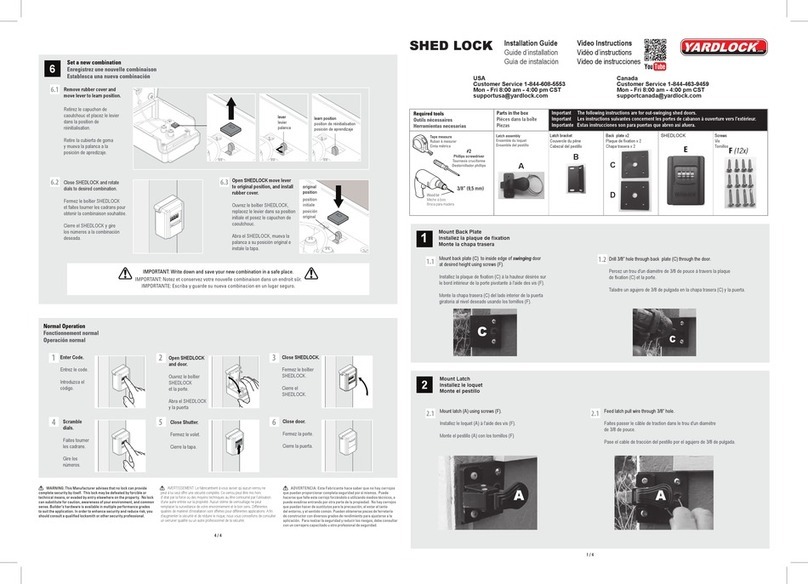 YARDLOCK MBX-2018S-3ESF User manual