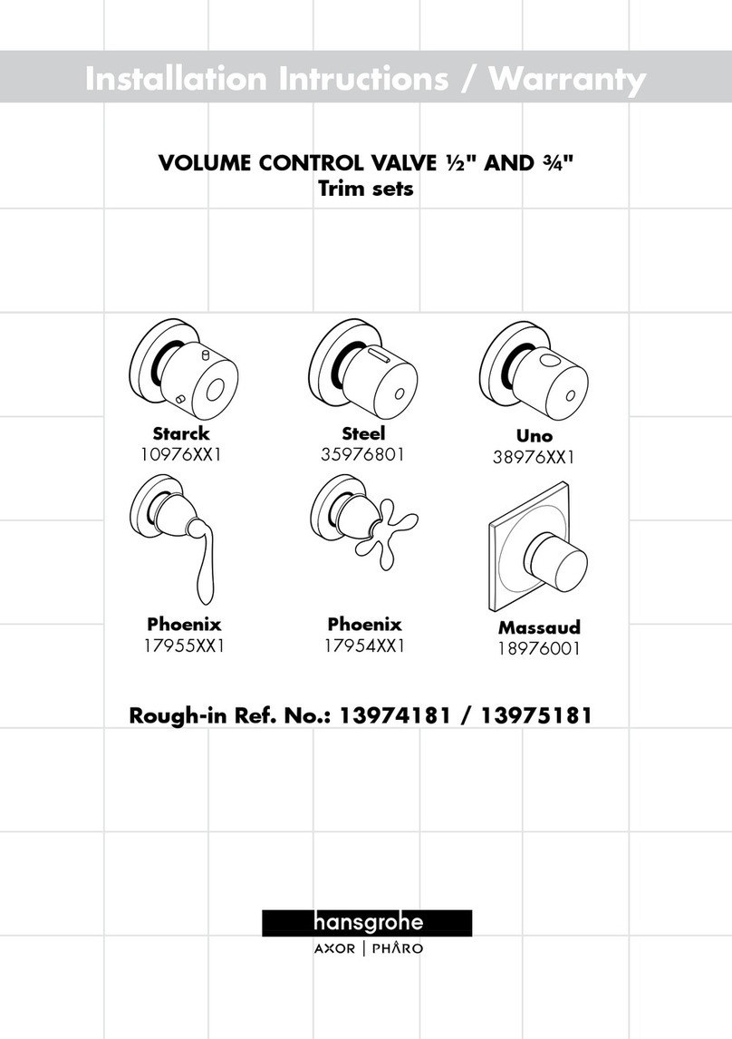 Hans Grohe Starck Parts list manual