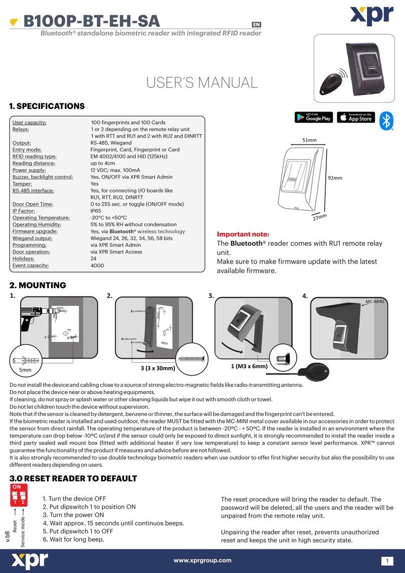 xpr B100P-BT-EH-SA user manual