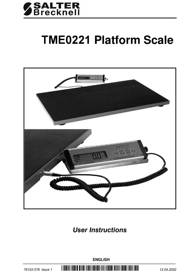 Salter Brecknell TME0221 User instruction