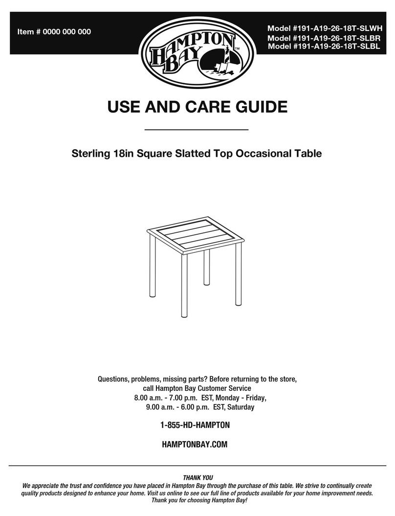 HAMPTON BAY 191-A19-26-18T-SLWH User manual