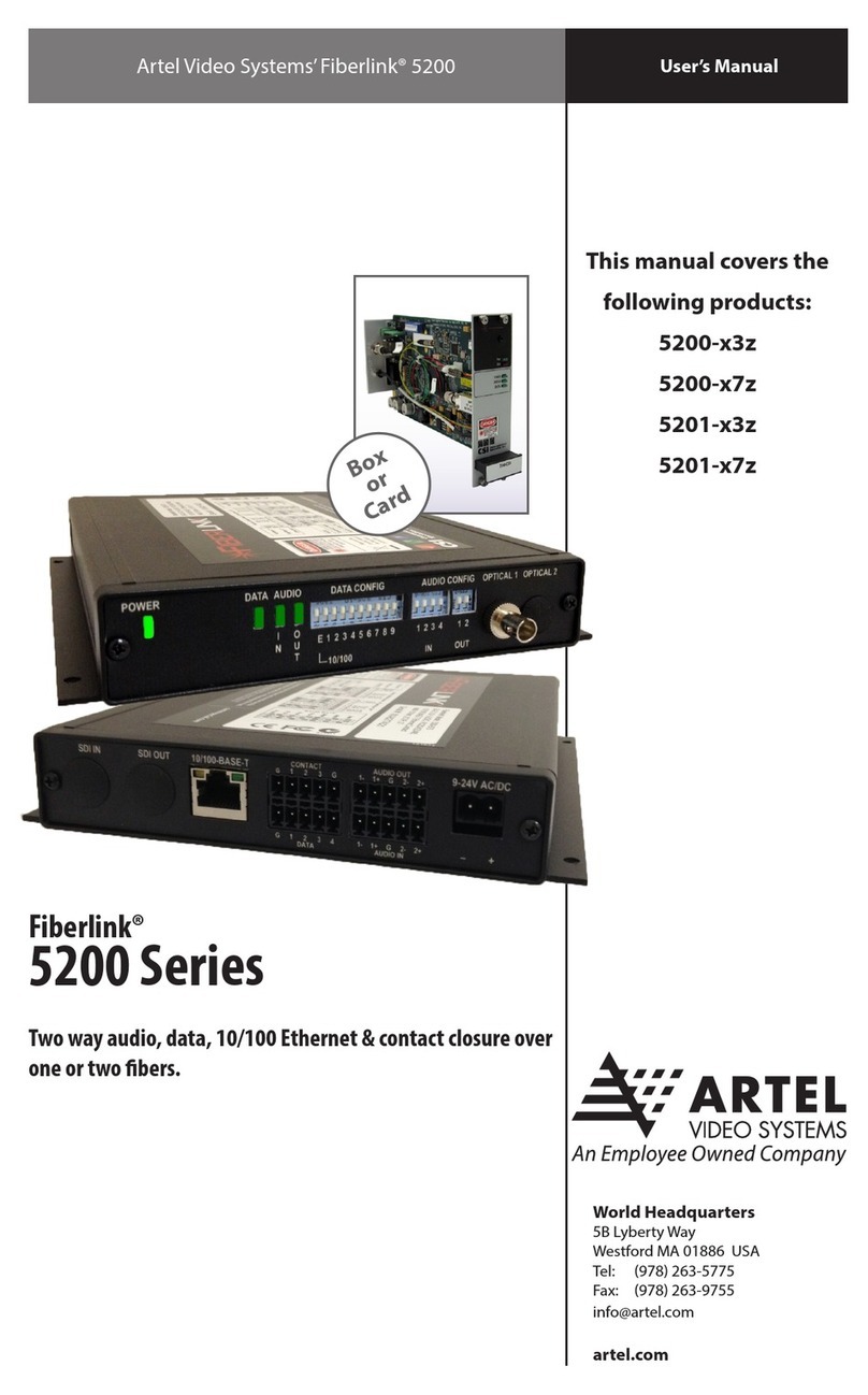 Artel Fiberlink 5200 Series user manual