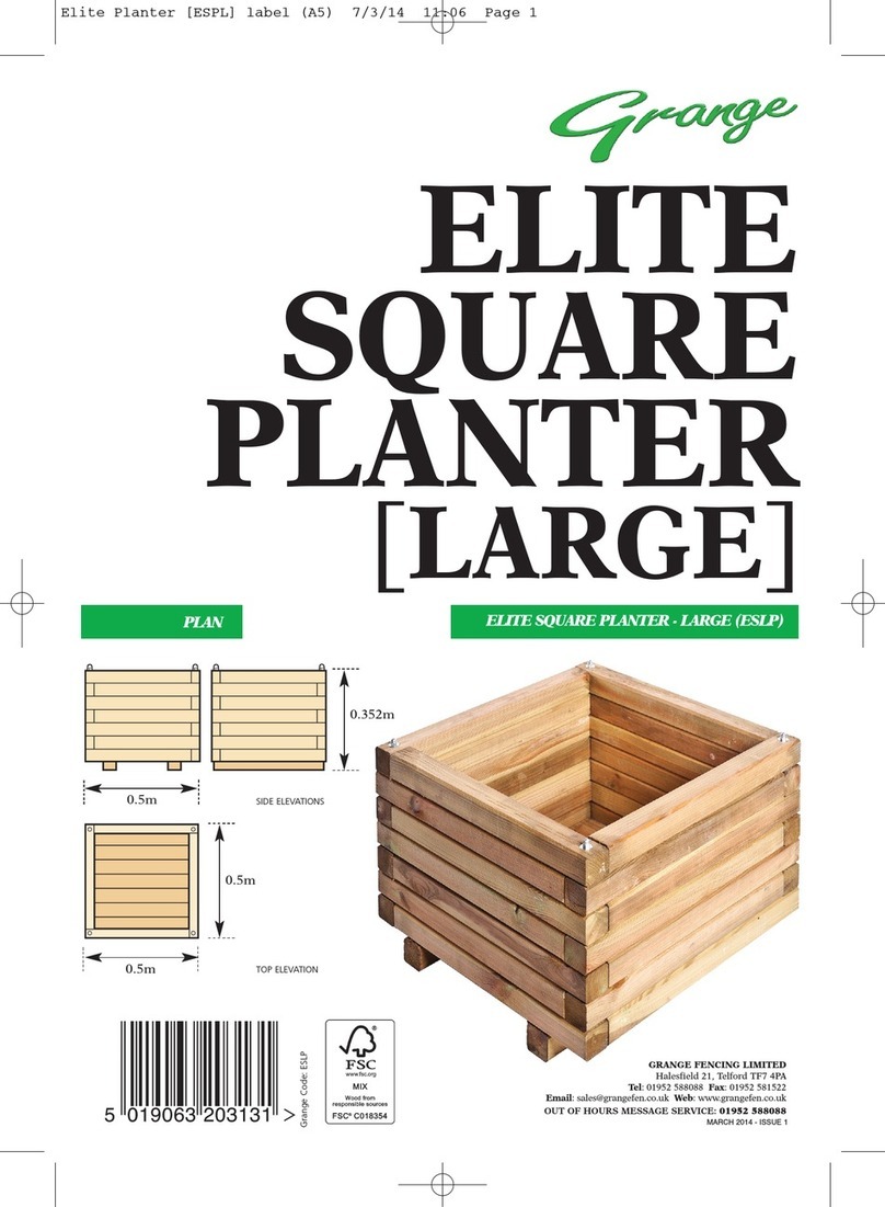 Grange ELITE SQUARE PLANTER - LARGE User manual Grange ELITE SQUARE PLANTER - LARGE User manual