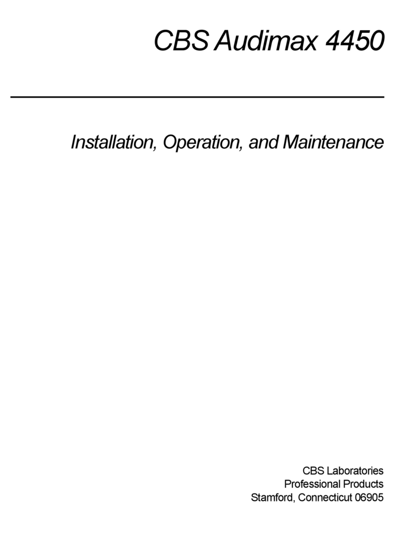 CBS laboratories Audimax 4450 Installation, operation and maintenance