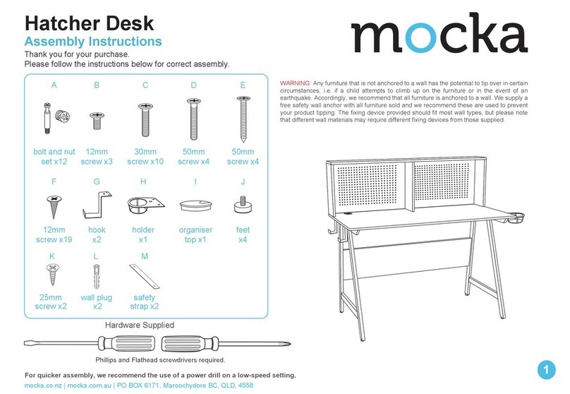 Mocka Hatcher Desk Assembly instructions
