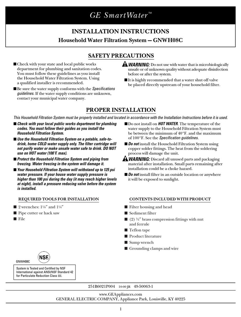 GE SmartWater GNWH08C User manual