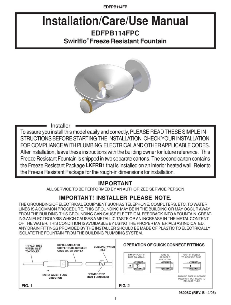 Elkay Swirlflo EDFPB114FPC Installation, care & use manual Elkay Swirlflo EDFPB114FPC Installation, care & use manual