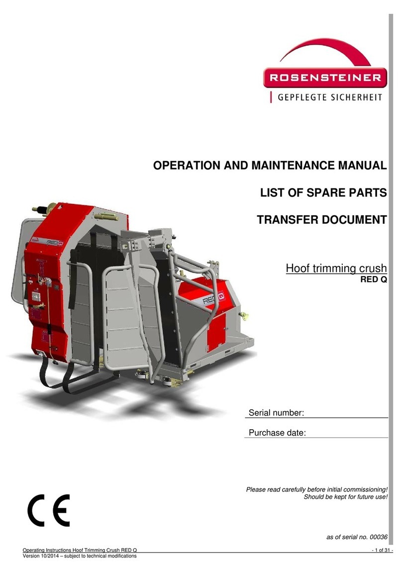 Rosensteiner RED Q OPERATION AND MAINTENANCE MANUAL, LIST OF SPARE PARTS Rosensteiner RED Q OPERATION AND MAINTENANCE MANUAL, LIST OF SPARE PARTS