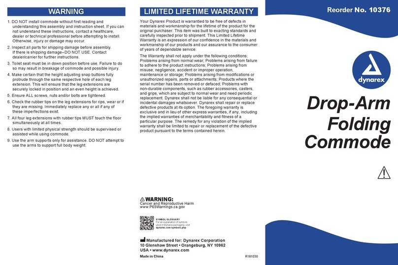 dynarex Drop-Arm Folding Commode User manual