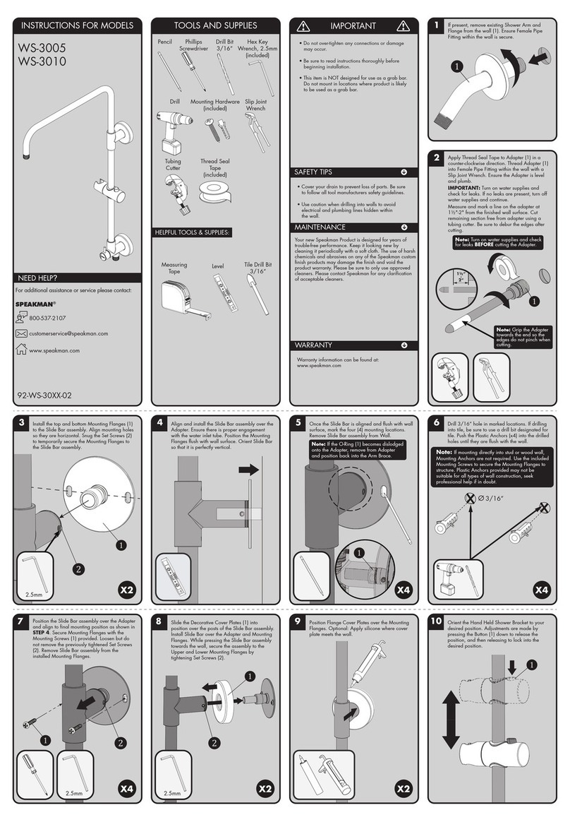 Speakman WS-3005 instructions
