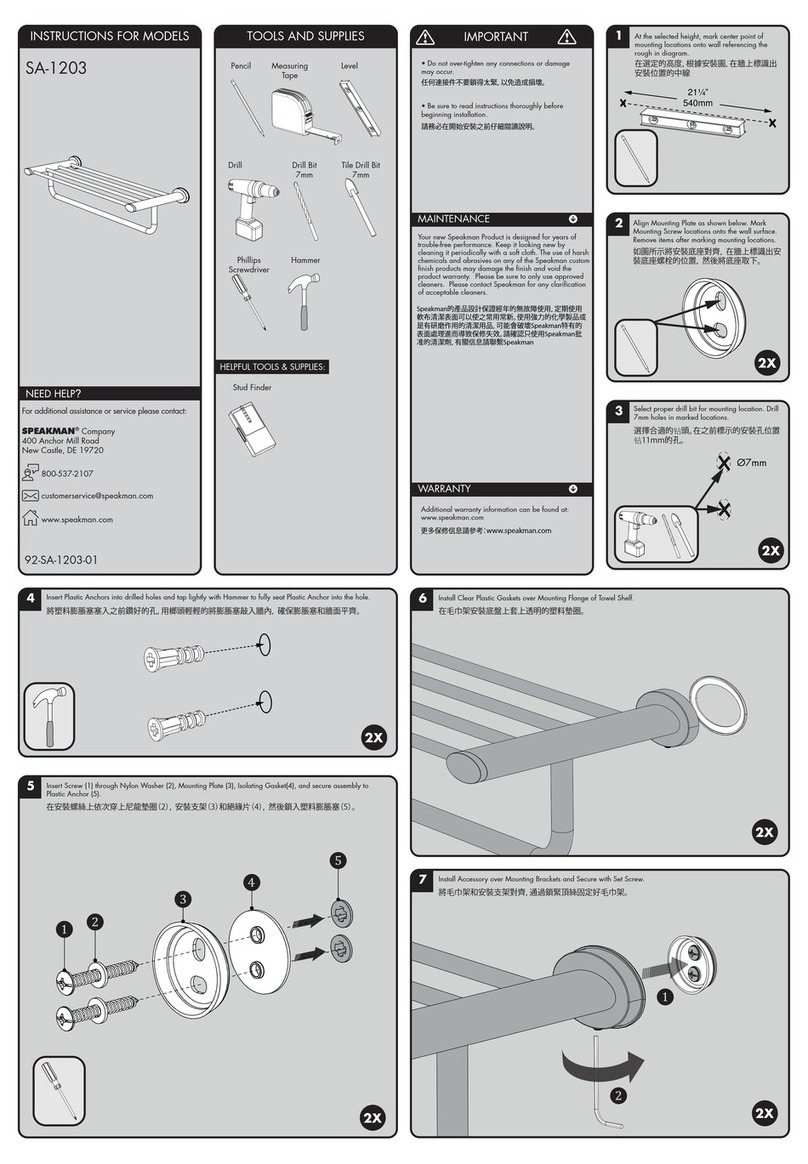 Speakman SA-1203 User manual