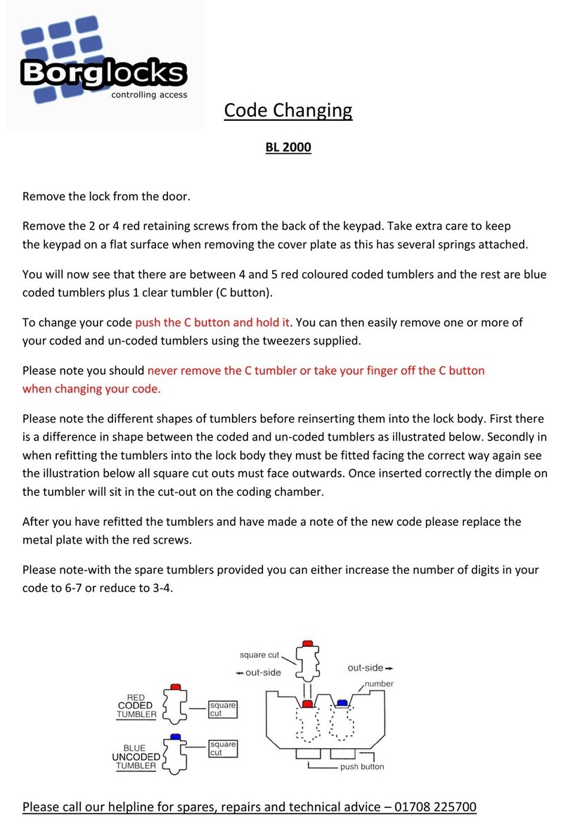Borglocks BL 2000 quick start guide