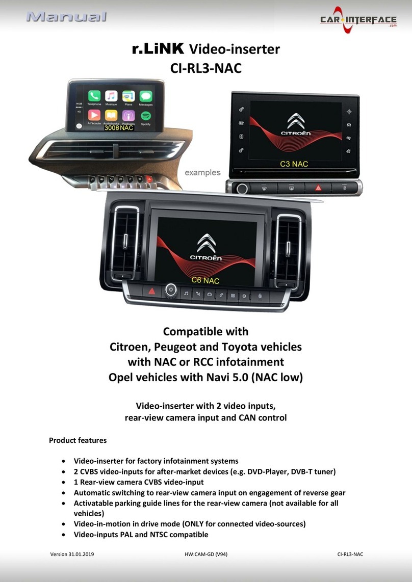 Car-Interface CI-RL3-NAC User manual Car-Interface CI-RL3-NAC User manual