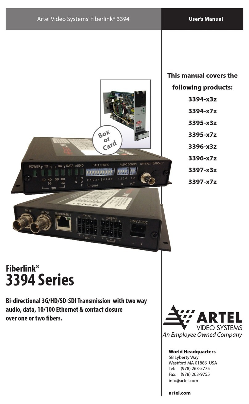 Artel Fiberlink 3394 Series user manual Artel Fiberlink 3394 Series user manual