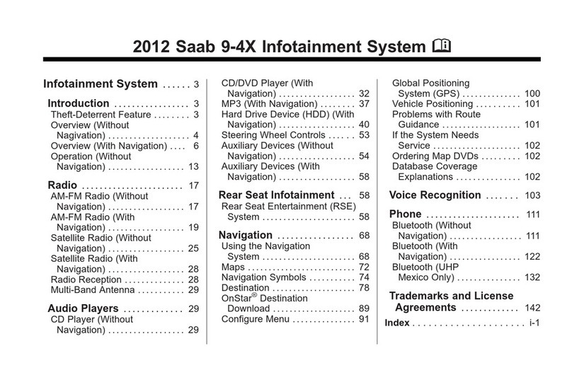 Saab 9-4X 2012 Infotainment System manual