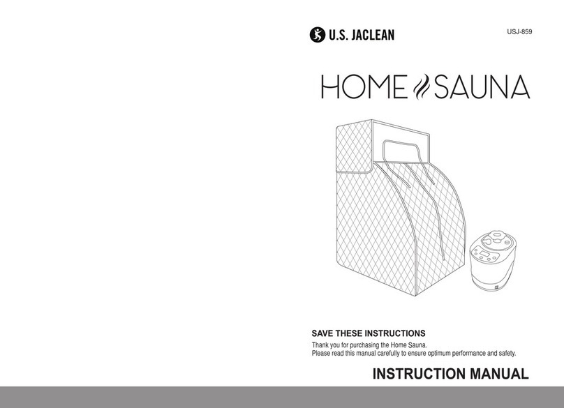 U.S. Jaclean Home Sauna instruction manual