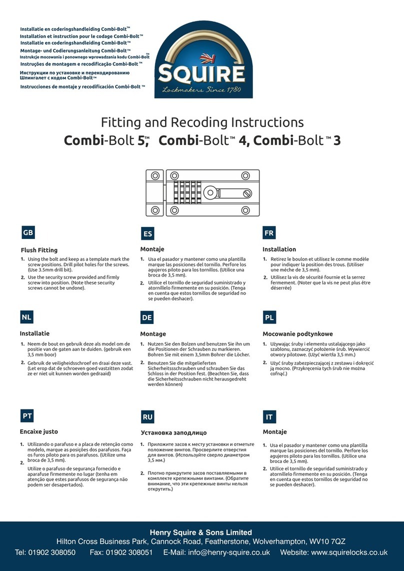 Squire Combi-Bolt 5 Fitting and Recoding Instructions