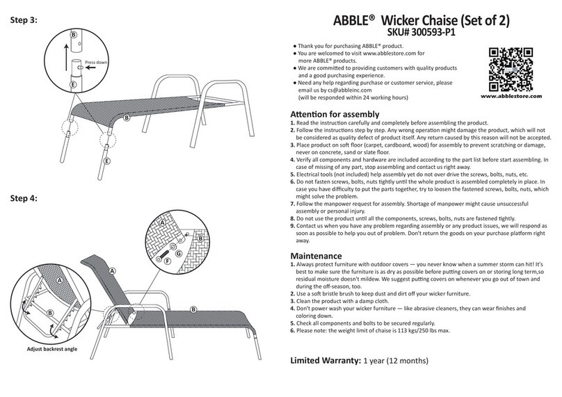 Abble Wicker Chaise 300593-P1 Assembly instructions Abble Wicker Chaise 300593-P1 Assembly instructions