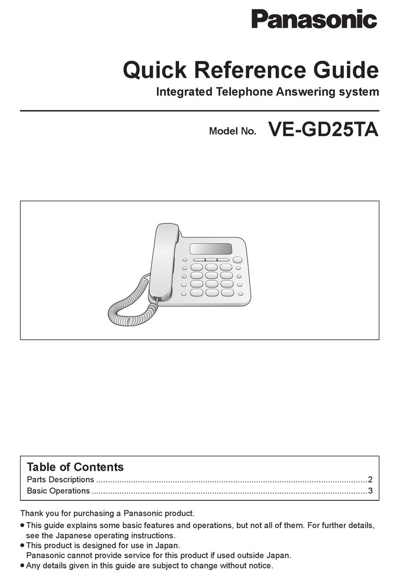 Panasonic VE-GD25TA Quick reference guide
