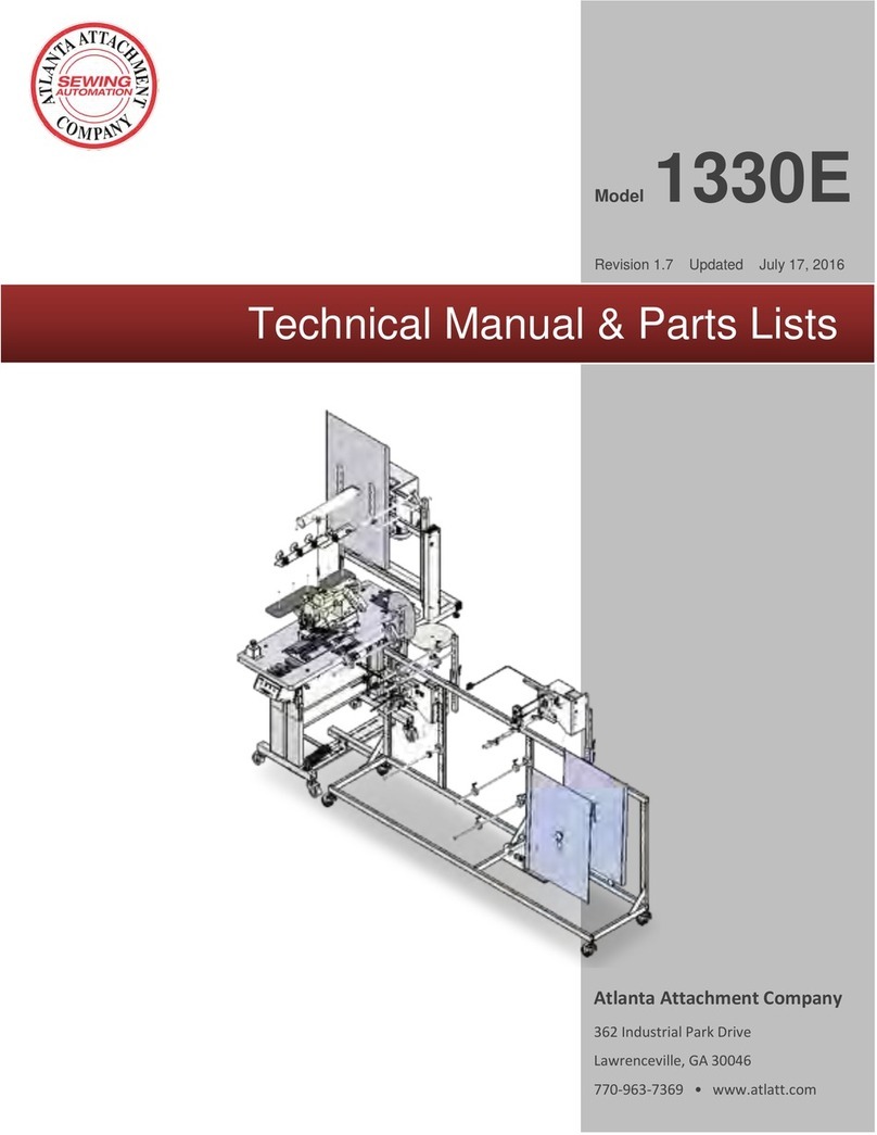 Atlanta Attachment Company 1330E Technical Manual & Parts Lists Atlanta Attachment Company 1330E Technical Manual & Parts Lists