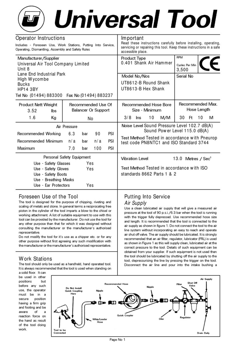 Universal Tool UT8612-B Operator instructions
