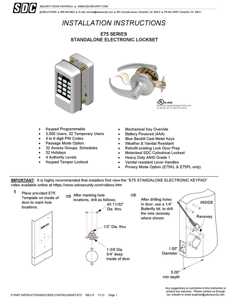 SDC EntryCheck E75 Series installation instructions