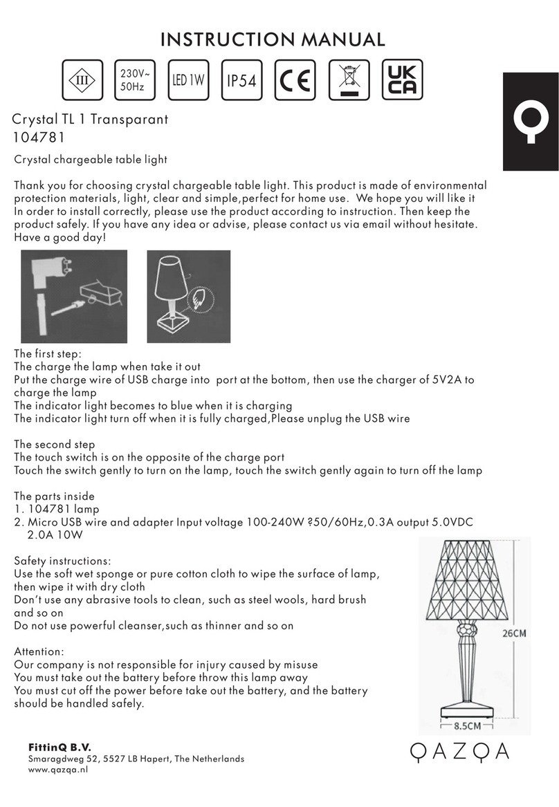 Qazqa Crystal TL 1 Transparant User manual