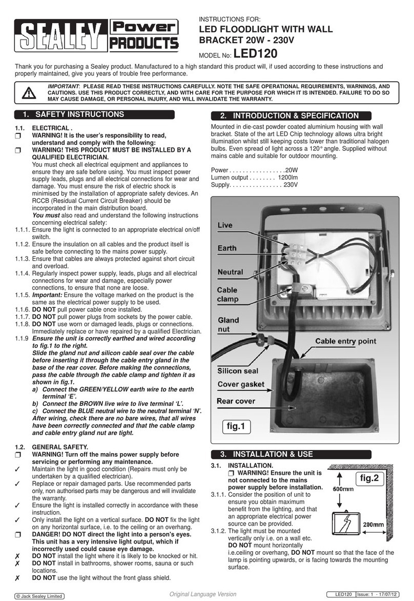 Sealey LED120 instructions