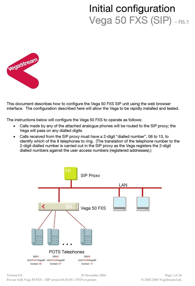 VegaStream Vega 50 FXS User manual