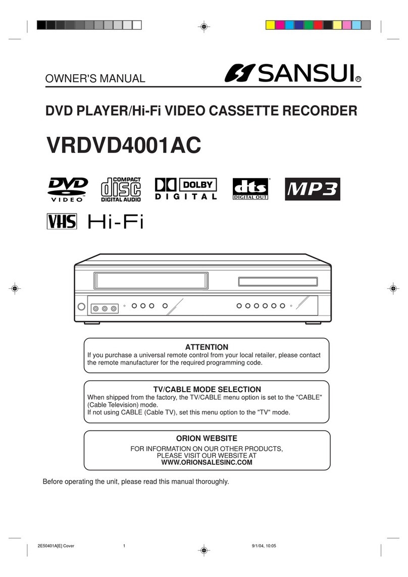 Orion SANSUI VRDVD4001AC owner's manual
