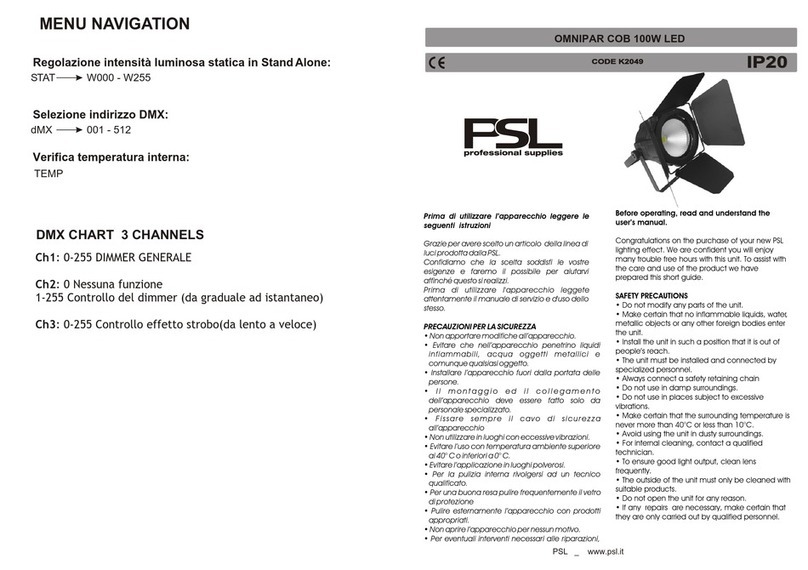 PSL OMNIPAR COB User manual