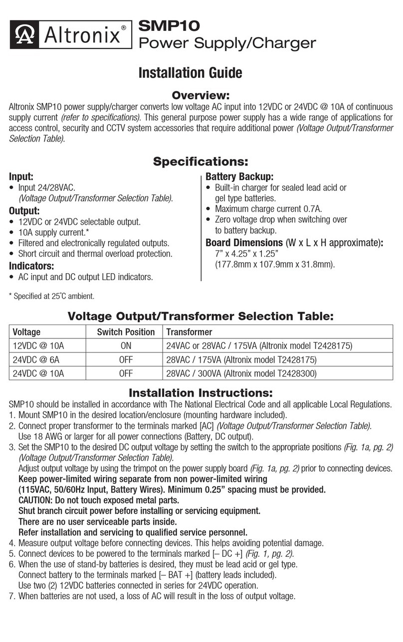 Altronix SMP10 User manual
