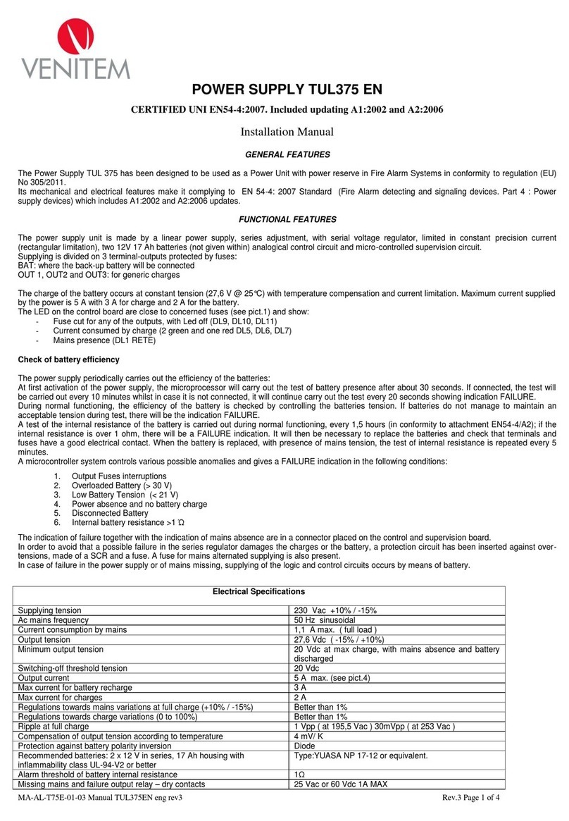 Venitem TUL375 installation manual