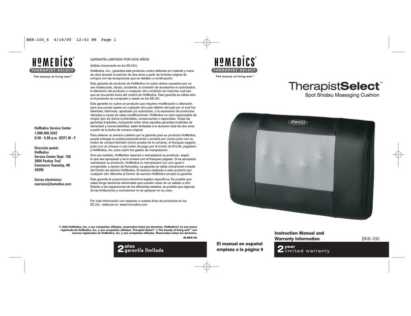 HoMedics TherapistSelect BK-K100 instruction manual