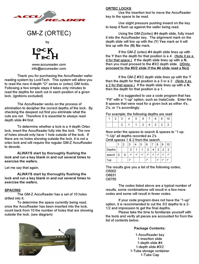 LockTech AccuReader GM-Z ORTEC instructions