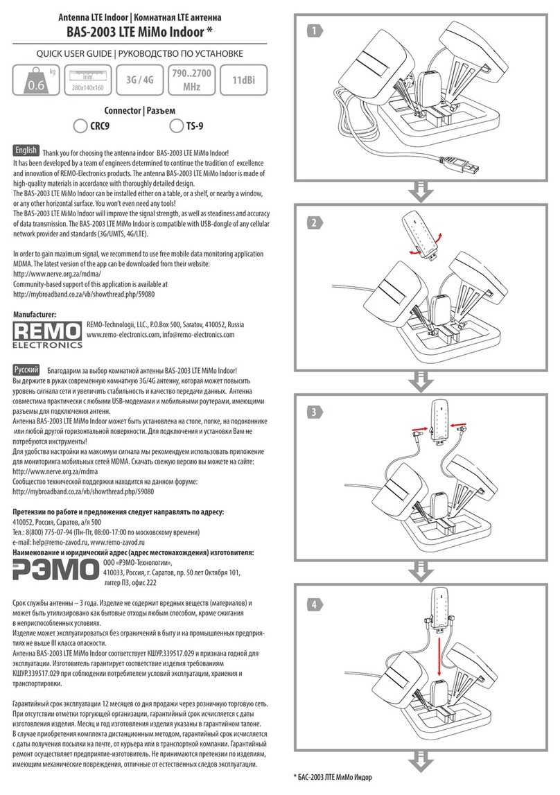 Remo+ BAS-2003 LTE MiMo Indoor Quick user guide