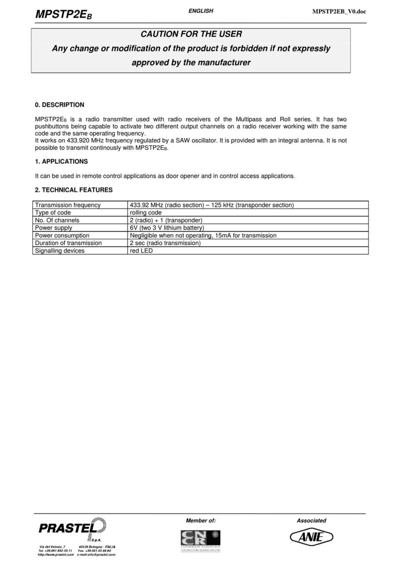 PRASTEL MPSTP2EB quick start guide
