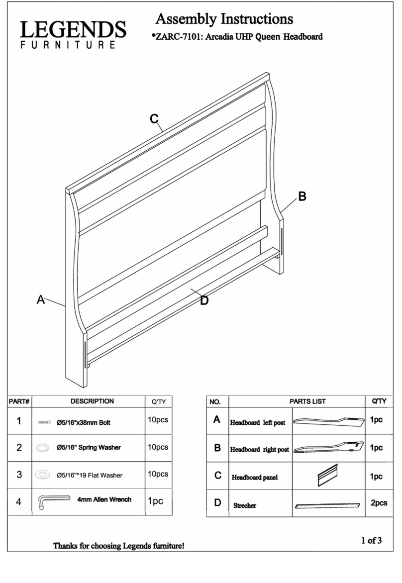 LEGENDS FURNITURE ZARC-7101 Assembly instructions