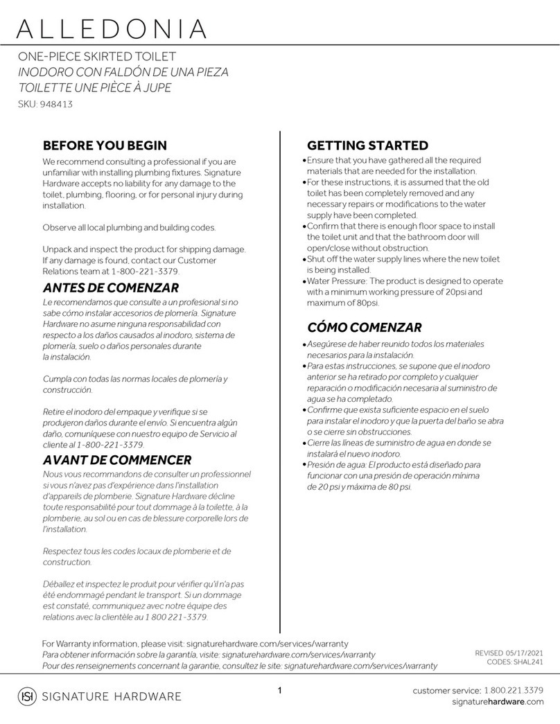 Signature Hardware ALLEDONIA 948413 Instruction sheet Signature Hardware ALLEDONIA 948413 Instruction sheet