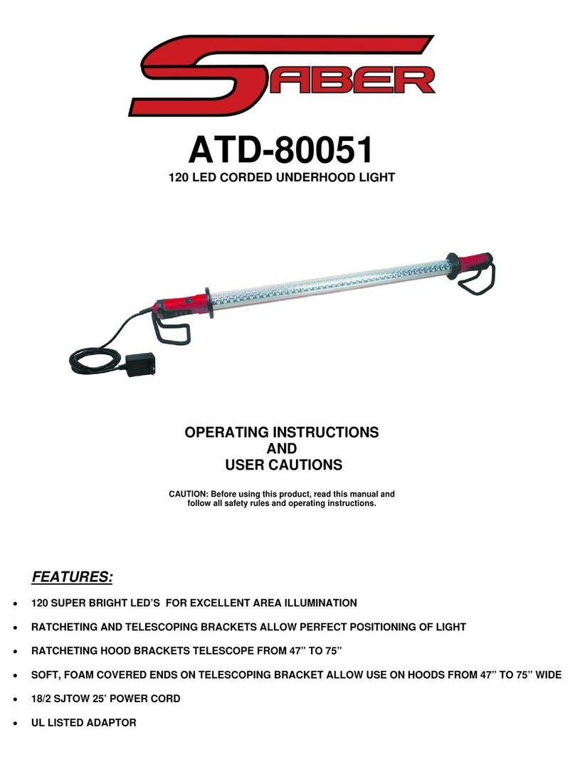 Saber Compact ATD-80051 Operating Instructions and User Cautions